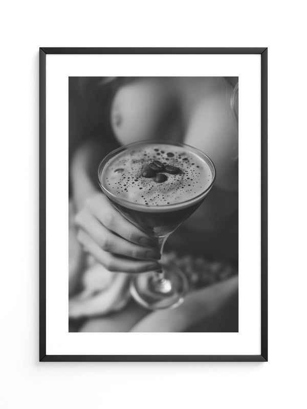 Espresso Martini Schwarzweiß