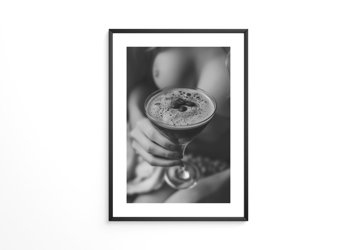 Espresso Martini Schwarzweiß