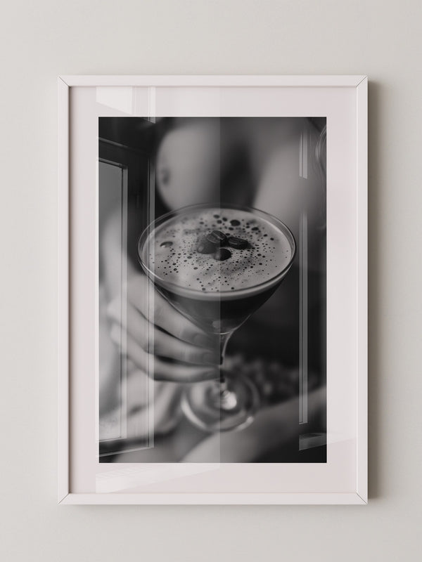 Espresso Martini Schwarzweiß
