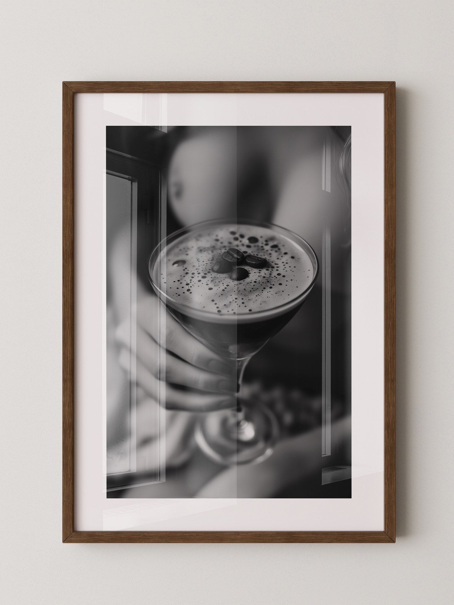 Espresso Martini Schwarzweiß