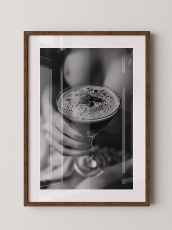 Espresso Martini Schwarzweiß