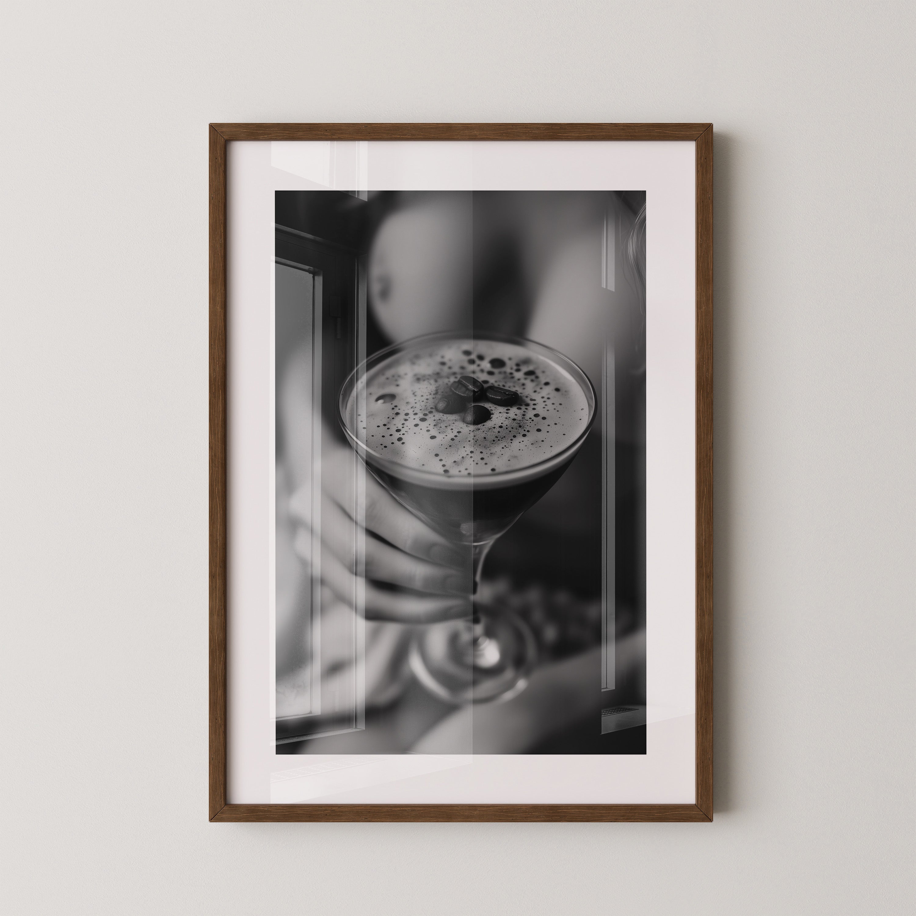 Espresso Martini Schwarzweiß