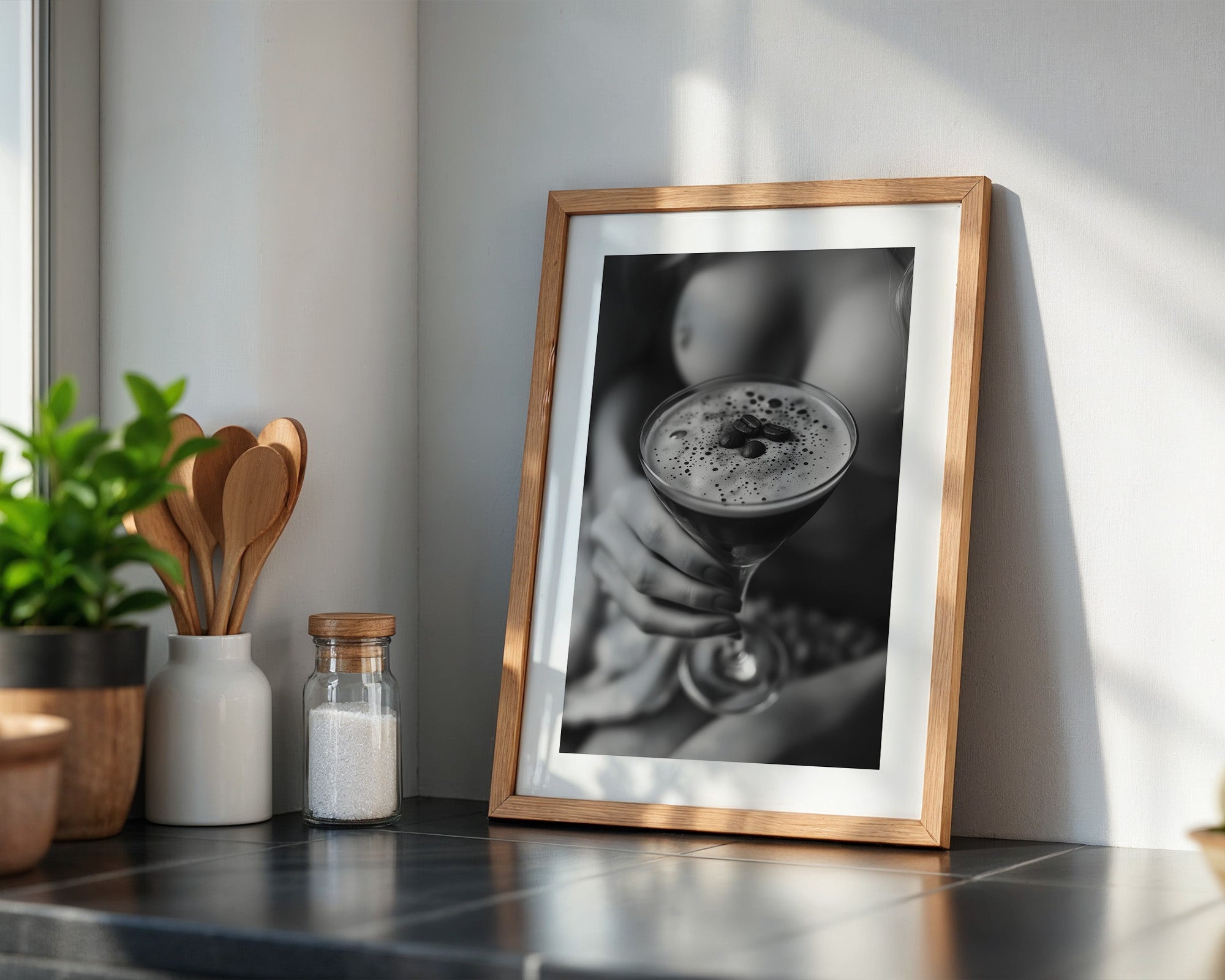 Espresso Martini Schwarzweiß