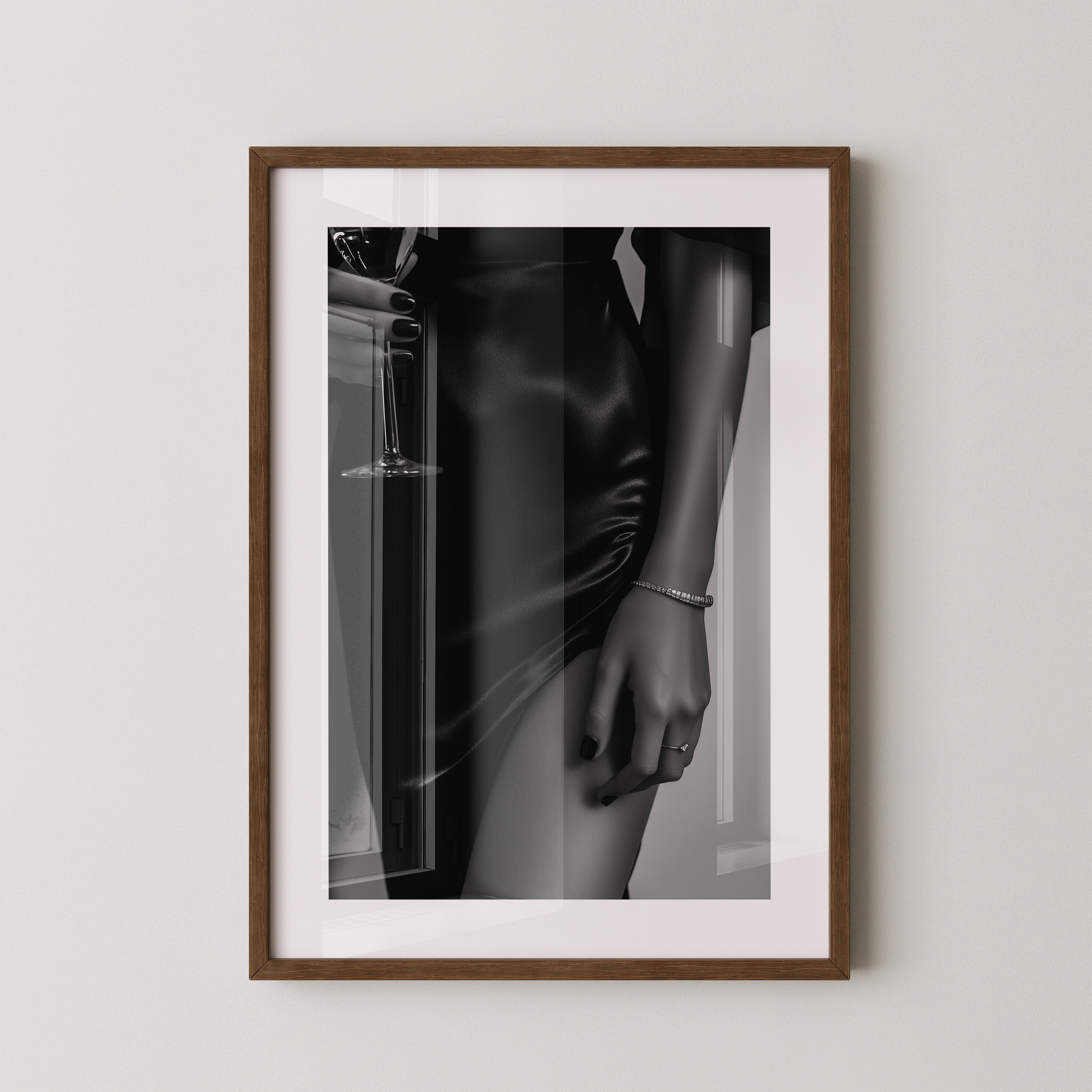 Schwarzes Satin Kleid Glamour