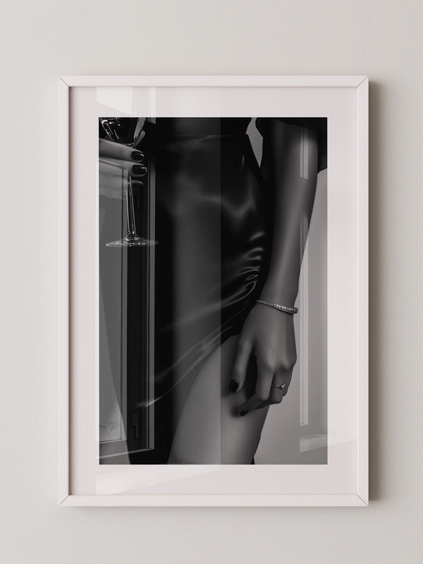 Schwarzes Satin Kleid Glamour