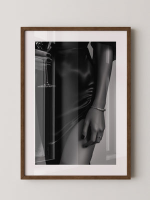 Schwarzes Satin Kleid Glamour