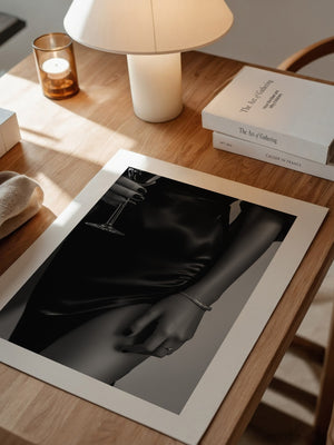 Schwarzes Satin Kleid Glamour