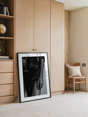 Schwarzes Satin Kleid Glamour