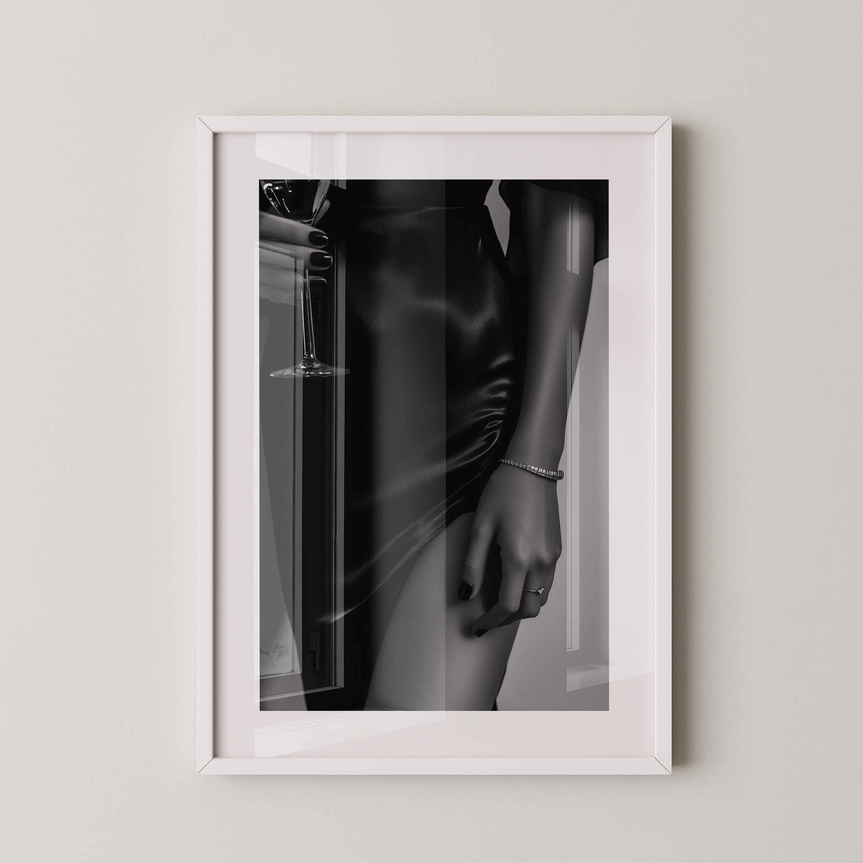 Schwarzes Satin Kleid Glamour