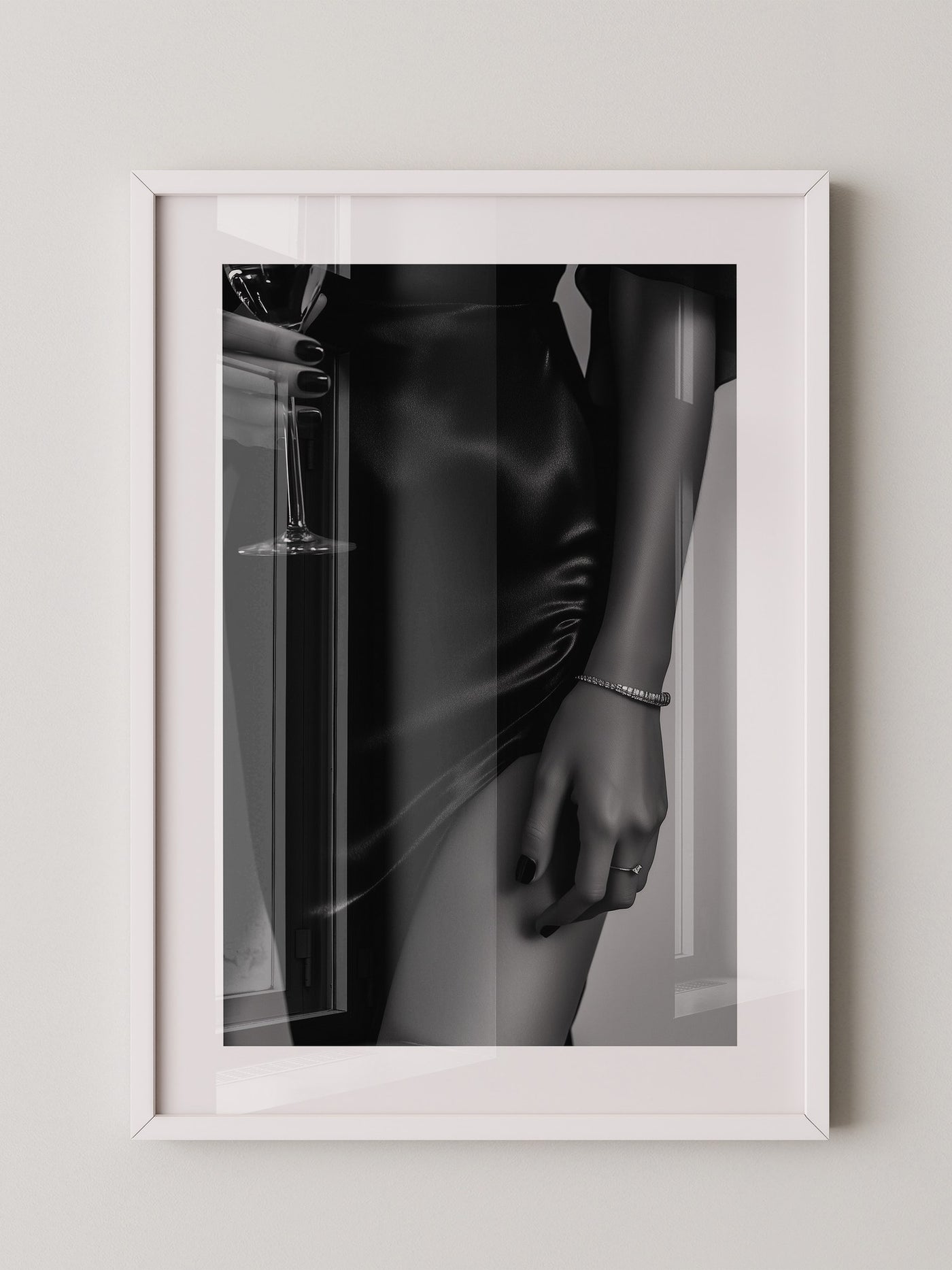 Schwarzes Satin Kleid Glamour