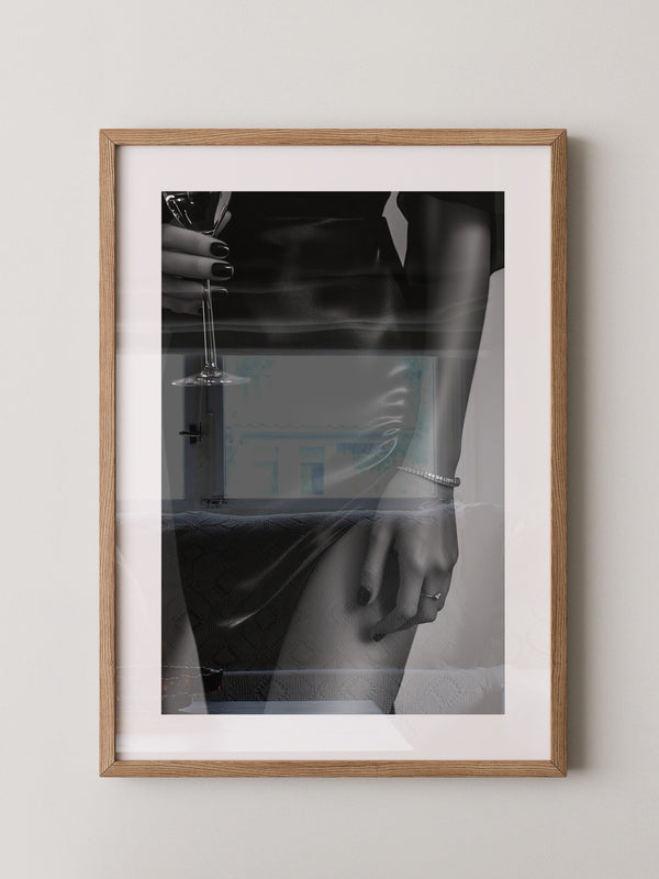 Schwarzes Satin Kleid Glamour