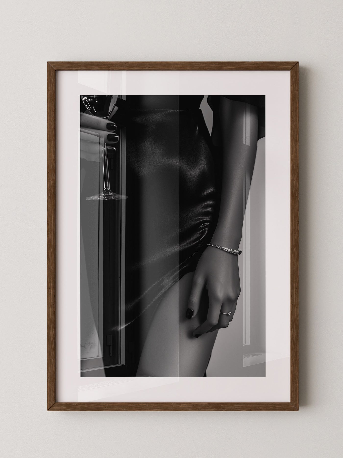 Schwarzes Satin Kleid Glamour