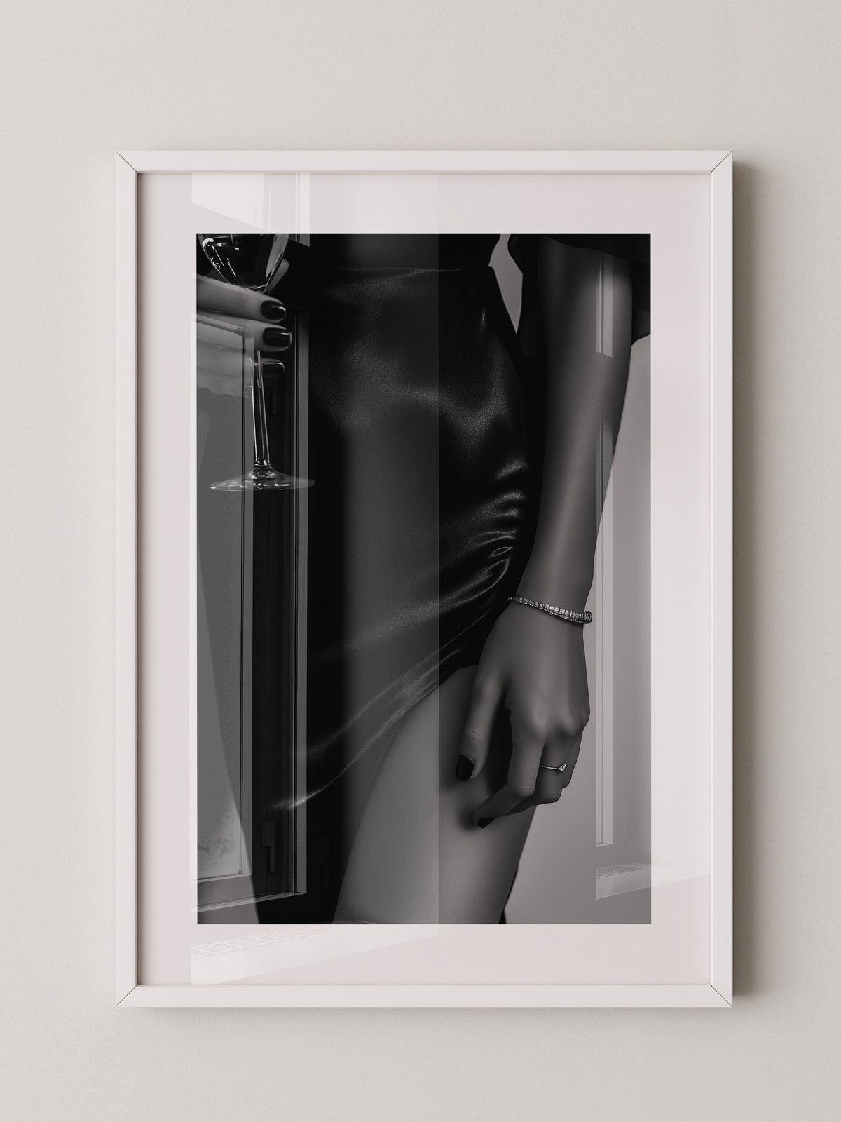 Schwarzes Satin Kleid Glamour