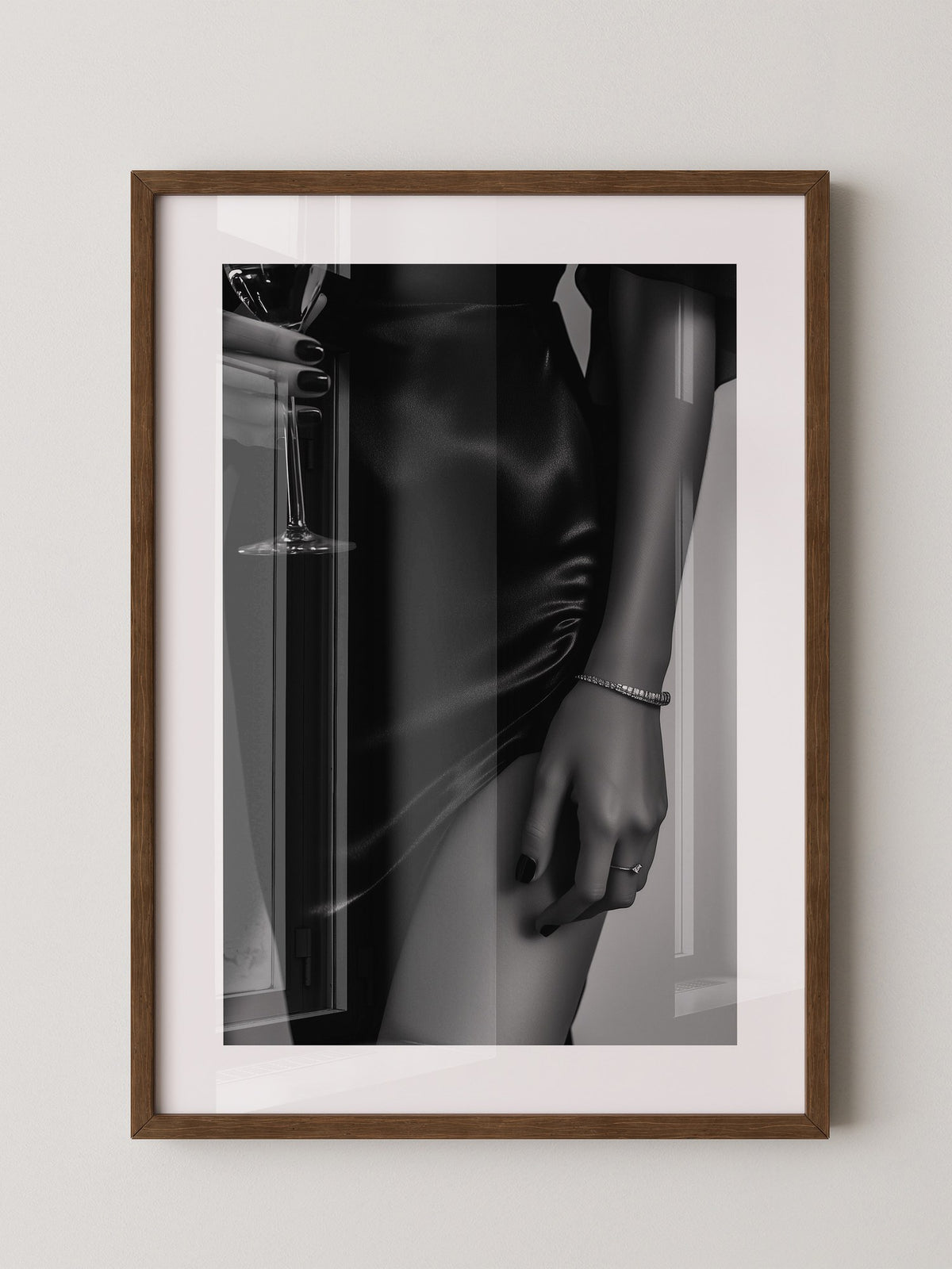 Schwarzes Satin Kleid Glamour