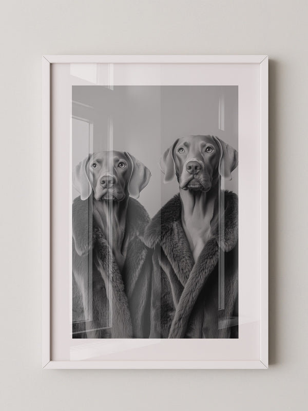 Hunde Pelzmantel Paar S/W