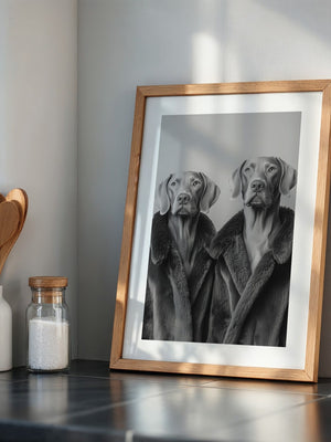 Hunde Pelzmantel Paar S/W