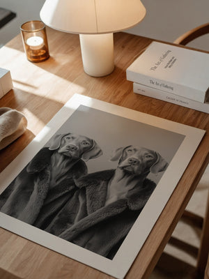 Hunde Pelzmantel Paar S/W