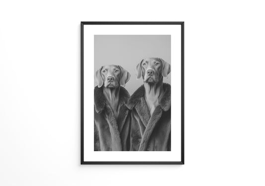 Hunde Pelzmantel Paar S/W