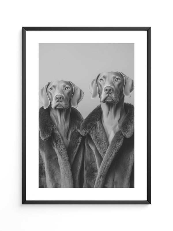 Hunde Pelzmantel Paar S/W