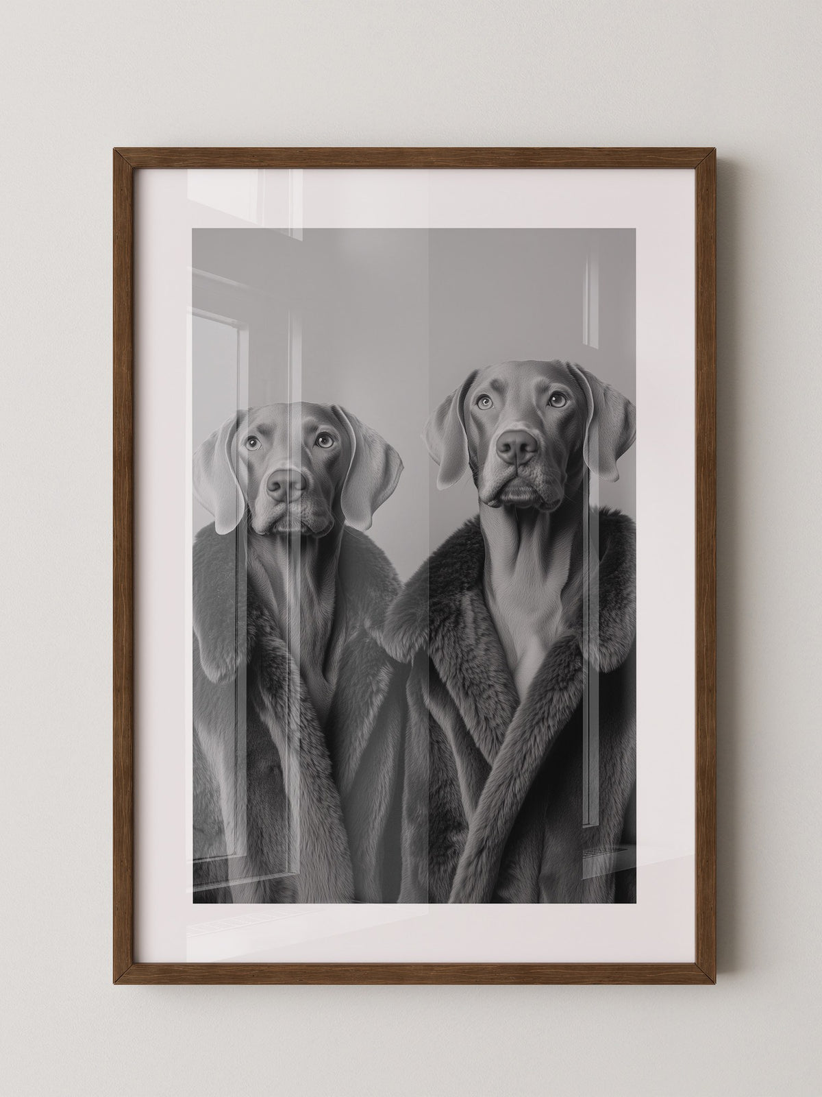 Hunde Pelzmantel Paar S/W