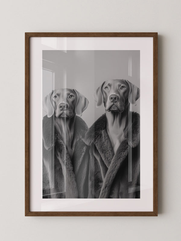 Hunde Pelzmantel Paar S/W