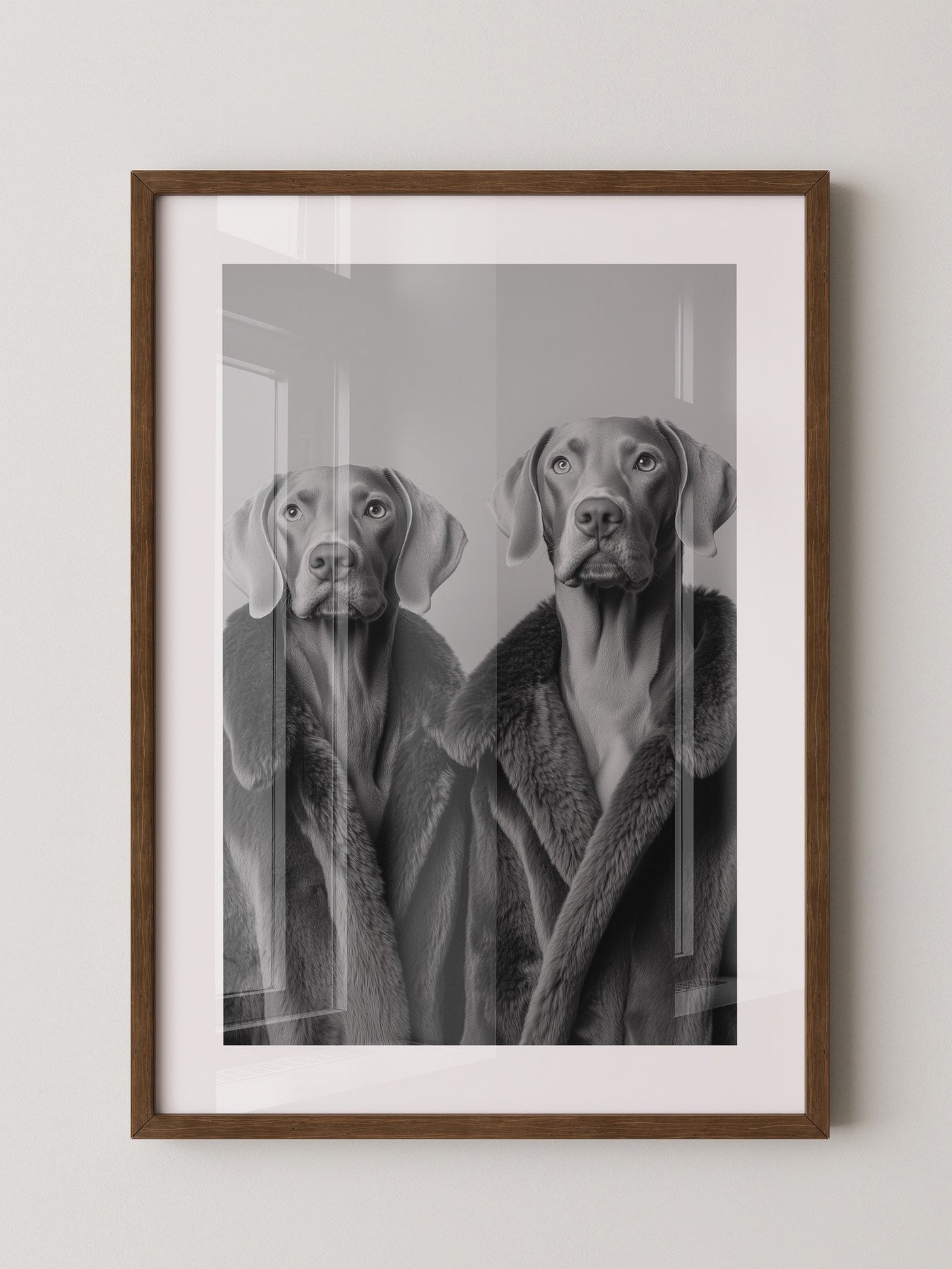 Hunde Pelzmantel Paar S/W