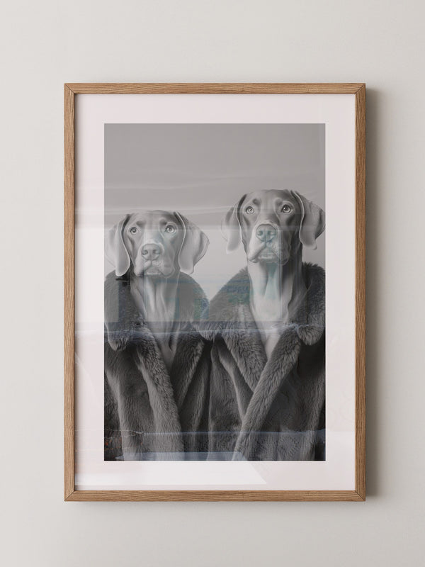 Hunde Pelzmantel Paar S/W