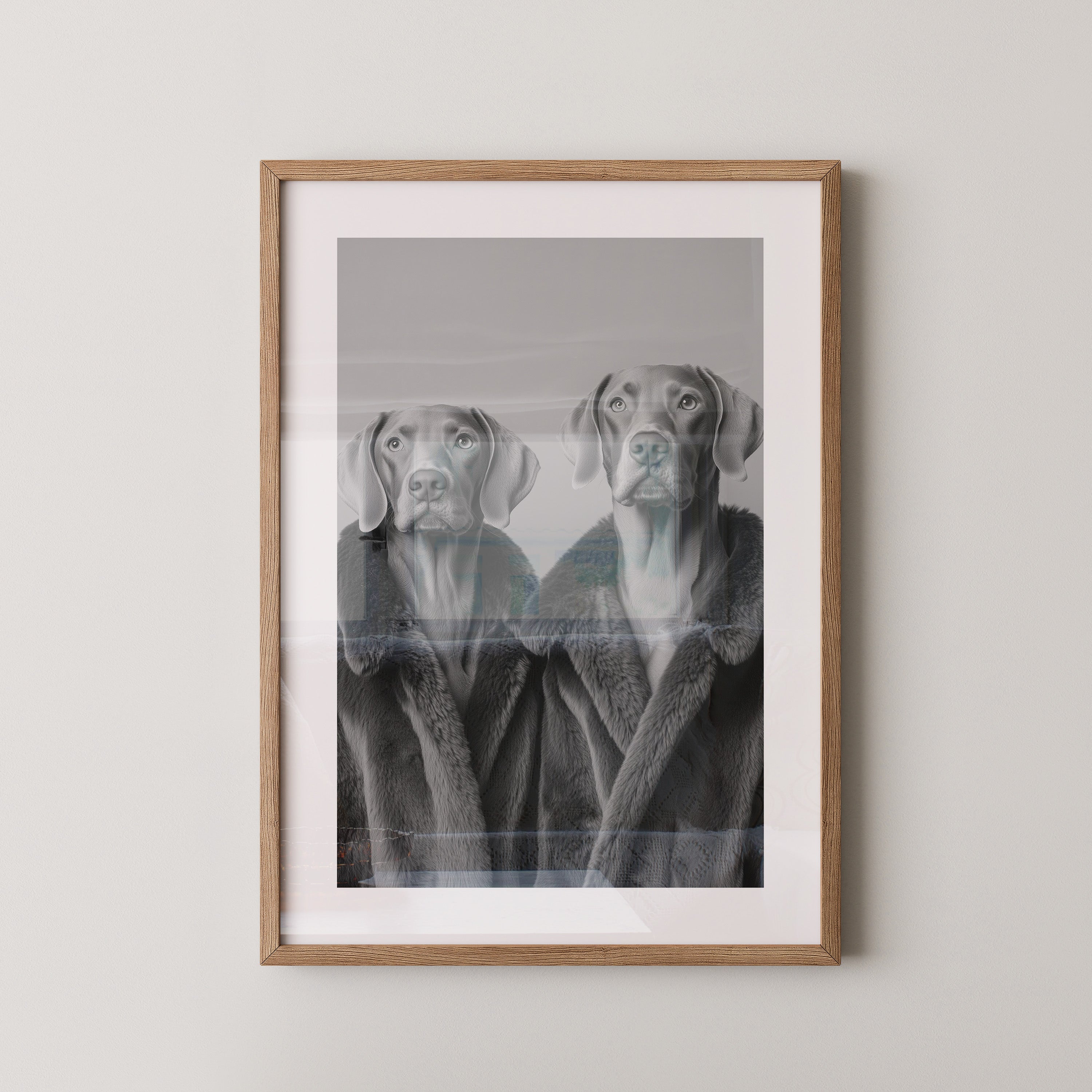 Hunde Pelzmantel Paar S/W