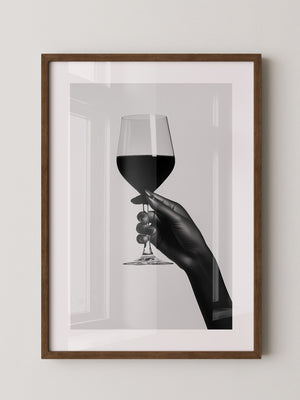 Weinglas Hand Schwarzweiß