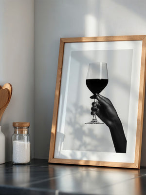 Weinglas Hand Schwarzweiß