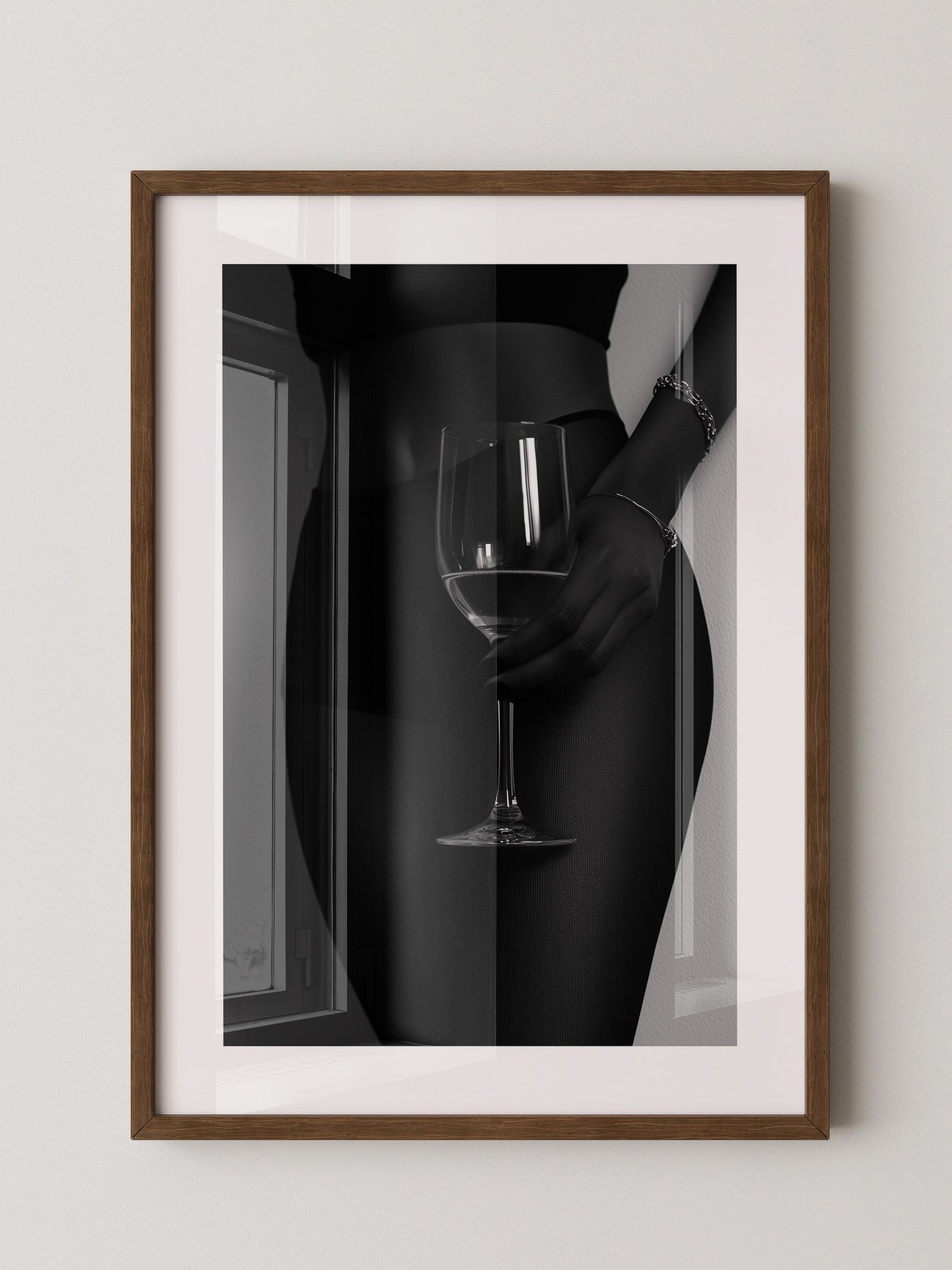 Weinglas Eleganz Schwarzweiß
