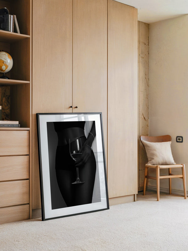 Weinglas Eleganz Schwarzweiß