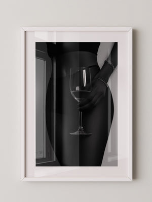 Weinglas Eleganz Schwarzweiß