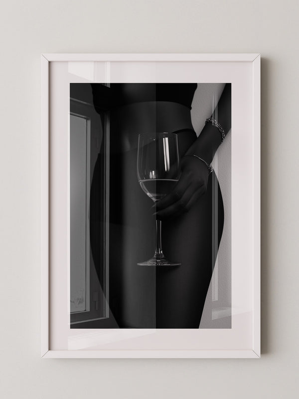 Weinglas Eleganz Schwarzweiß