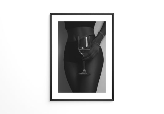 Weinglas Eleganz Schwarzweiß