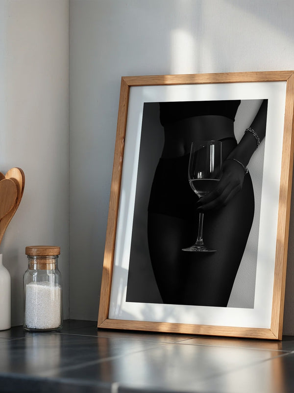 Weinglas Eleganz Schwarzweiß