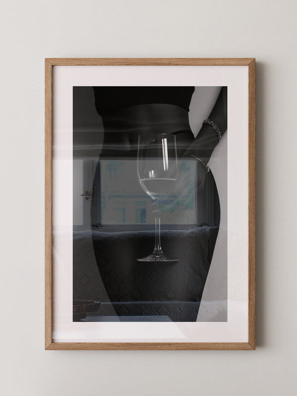 Weinglas Eleganz Schwarzweiß