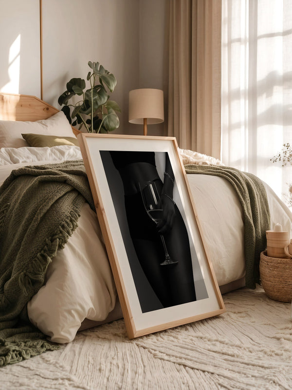 Weinglas Eleganz Schwarzweiß