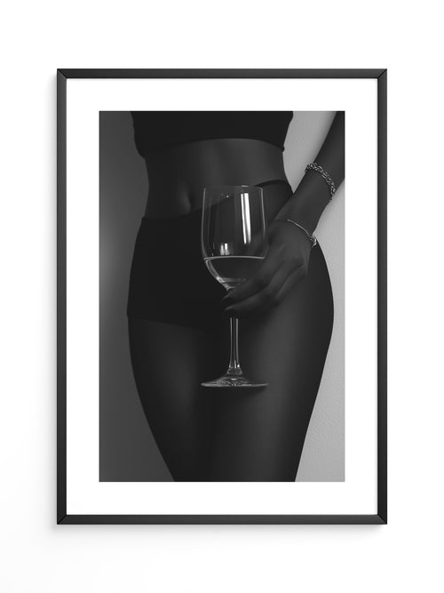 Weinglas Eleganz Schwarzweiß