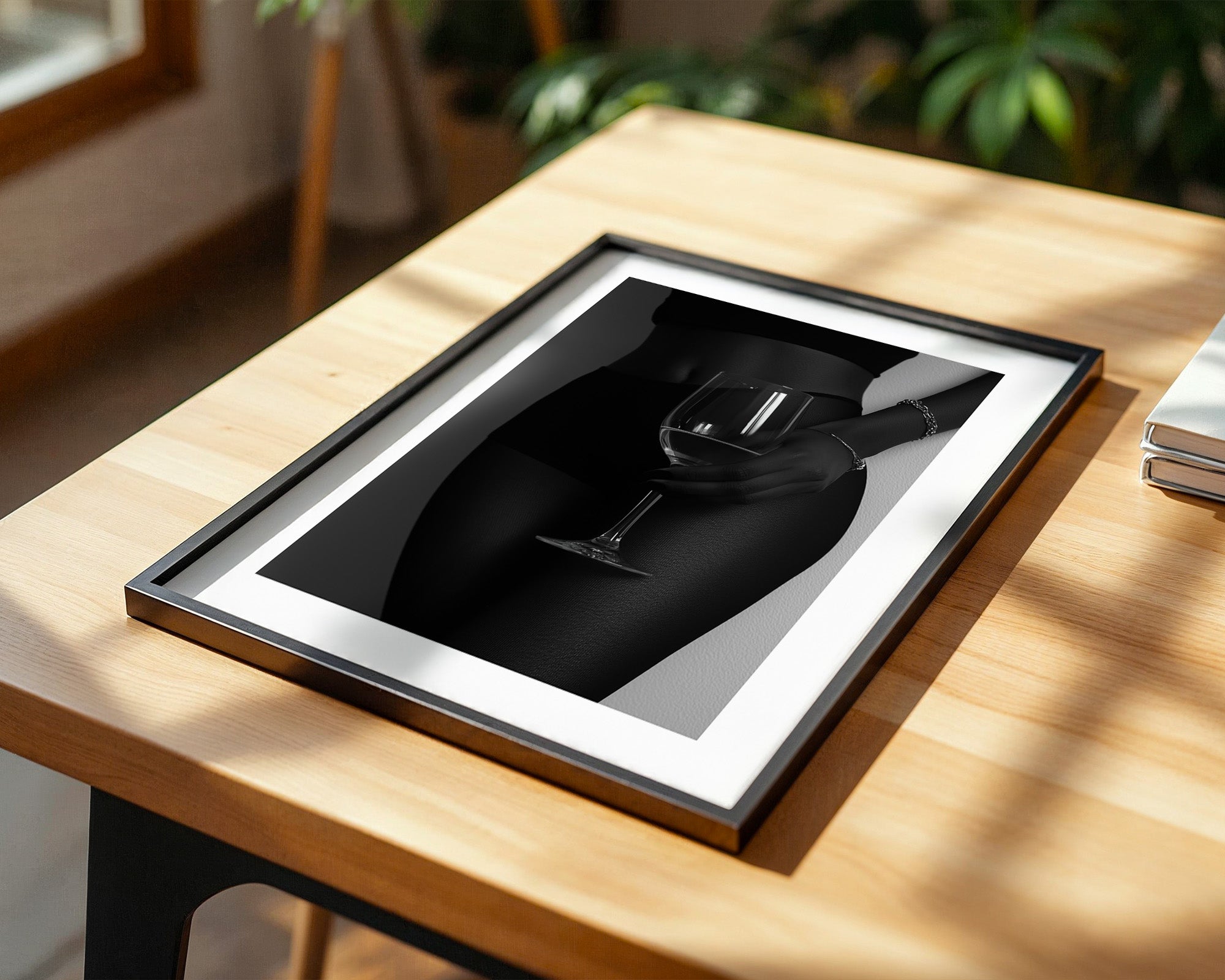 Weinglas Eleganz Schwarzweiß