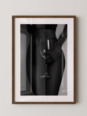 Weinglas Eleganz Schwarzweiß