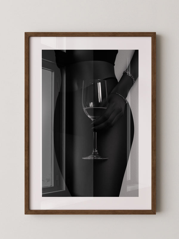 Weinglas Eleganz Schwarzweiß