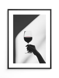 Weinglas Hand Schwarz-Weiß