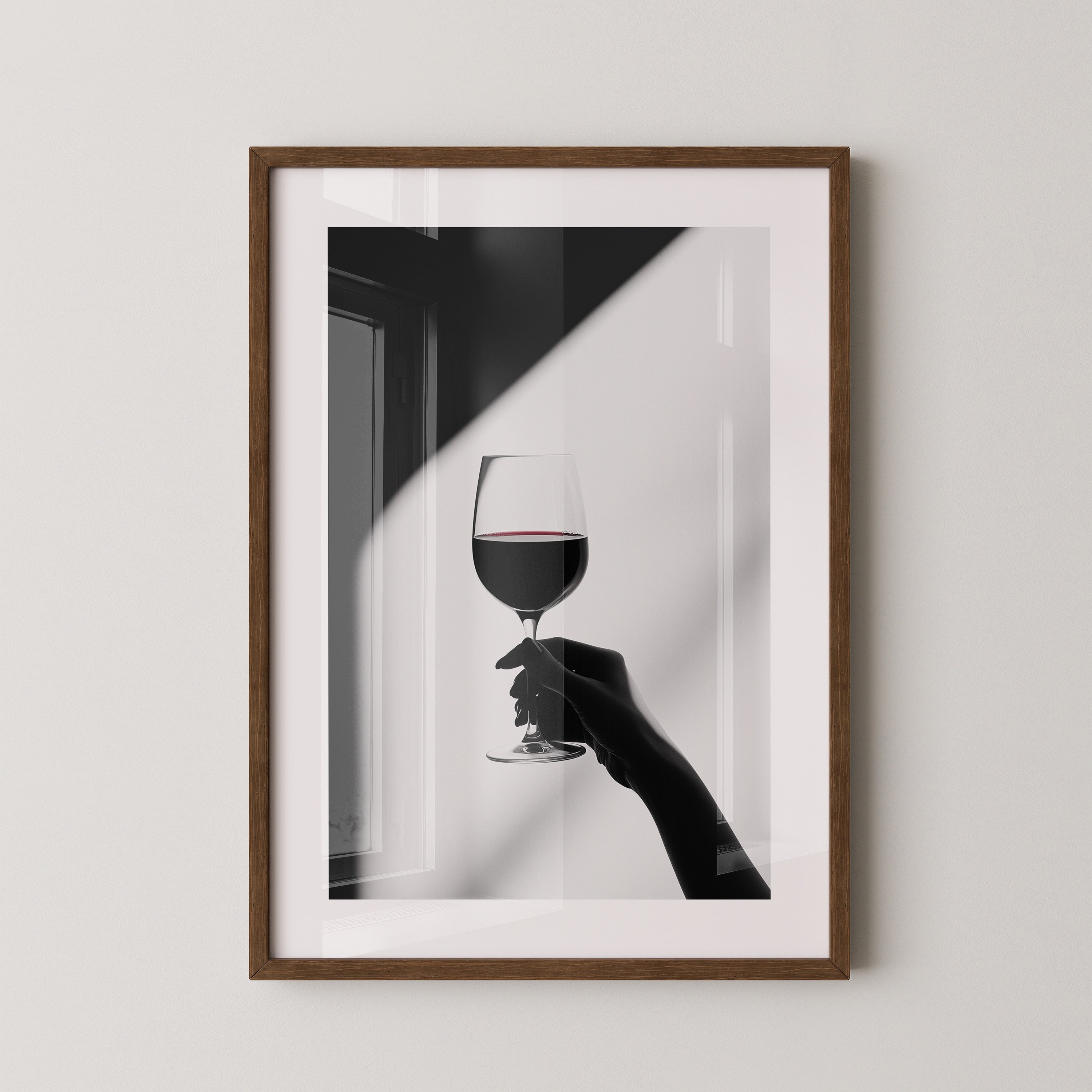 Weinglas Hand Schwarz-Weiß