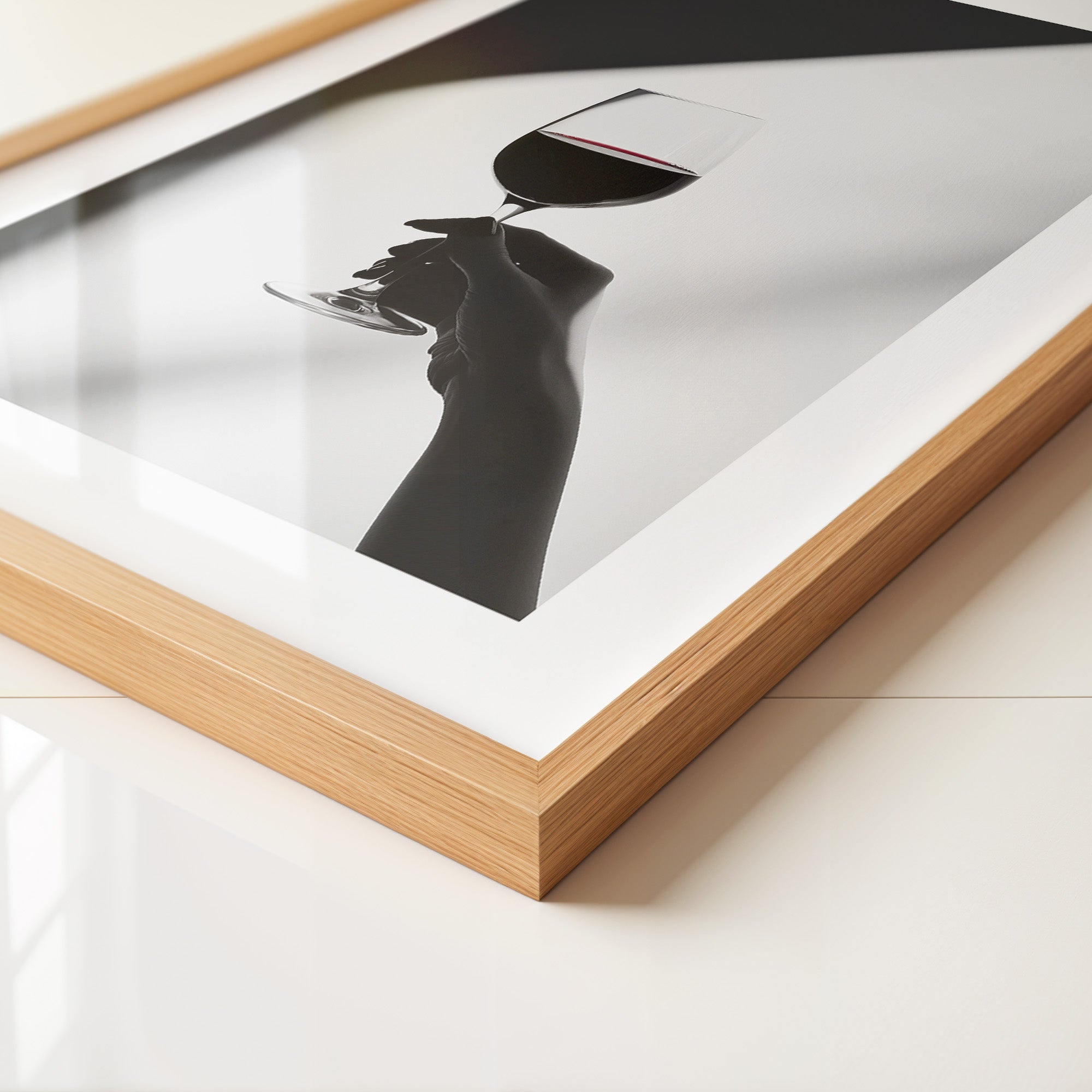 Weinglas Hand Schwarz-Weiß