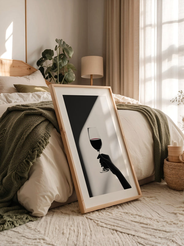 Weinglas Hand Schwarz-Weiß