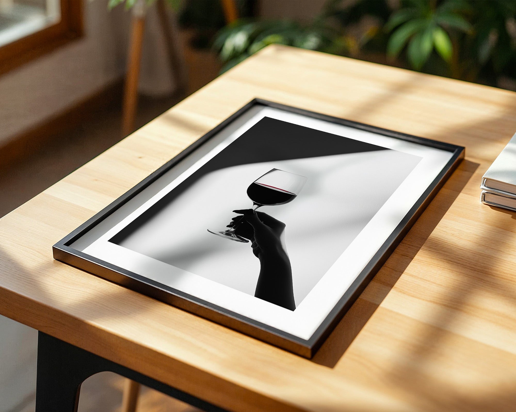 Weinglas Hand Schwarz-Weiß