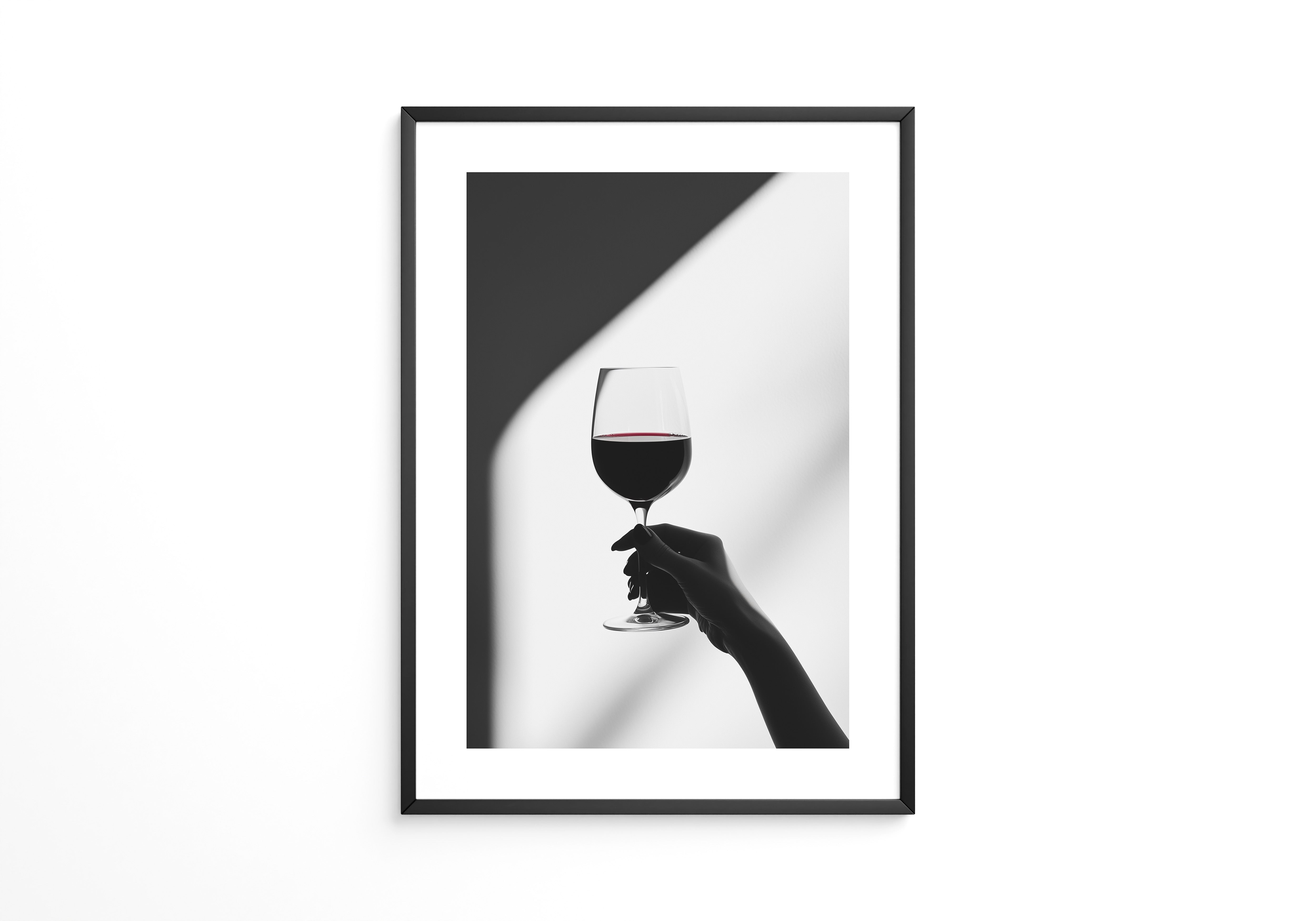 Weinglas Hand Schwarz-Weiß