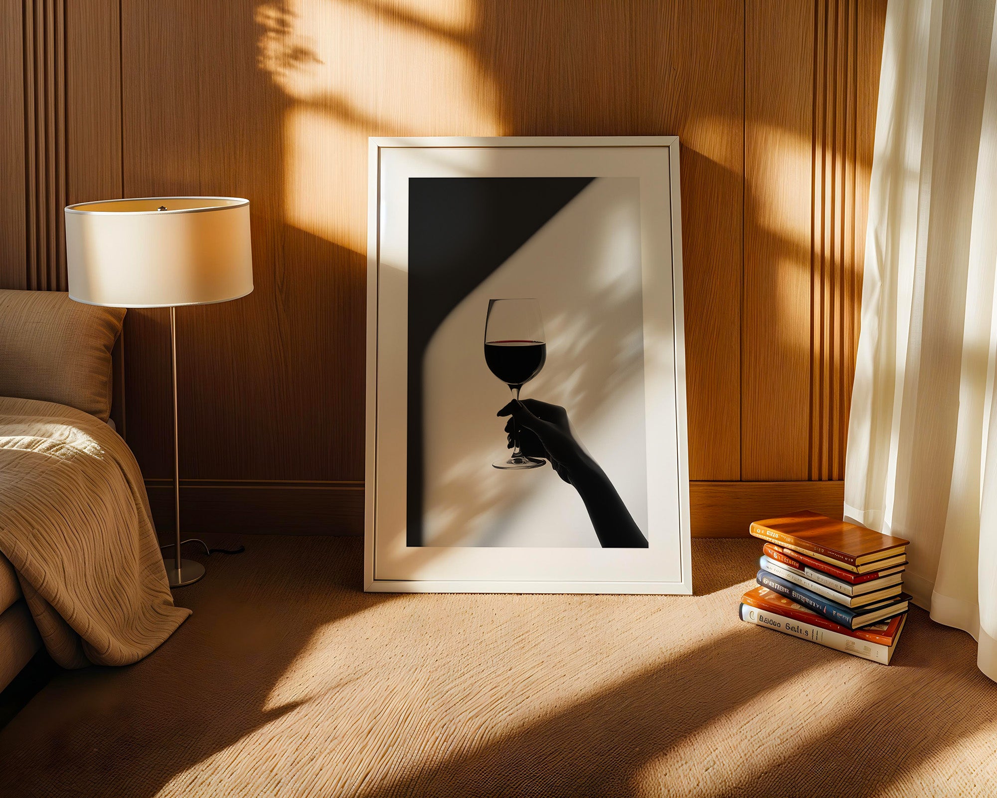 Weinglas Hand Schwarz-Weiß