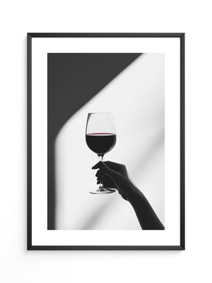 Weinglas Hand Schwarz-Weiß